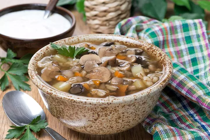 Crockpot Mushroom And Barley Stew, slow cooker recipe for kids