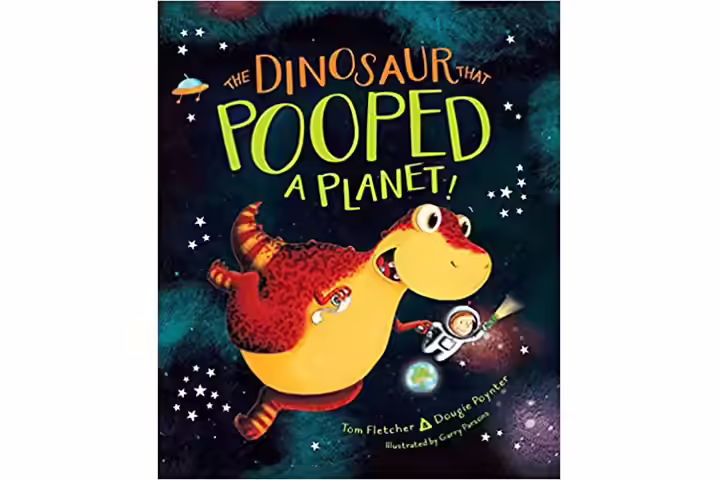 The dinosaur that pooped a planet by Tom Fletcher & Dougie Poynter, 4-8 years dinosaur books for kids The dinosaur that pooped a planet by Tom Fletcher & Dougie Poynter, 4-8 years dinosaur books for kids