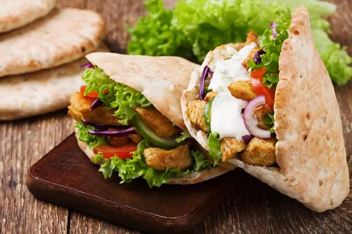 Cheesy whole-wheat pita sandwich cold lunch ideas for kids