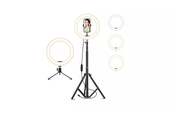 Goutoday Ring Light With Tripod Stand & Phone Holder