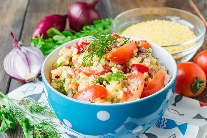 Mediterranean couscous with tuna cold lunch ideas for kids