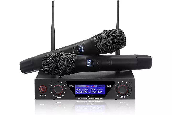 Nasum UHF Dual Channel Wireless Professional Microphone System