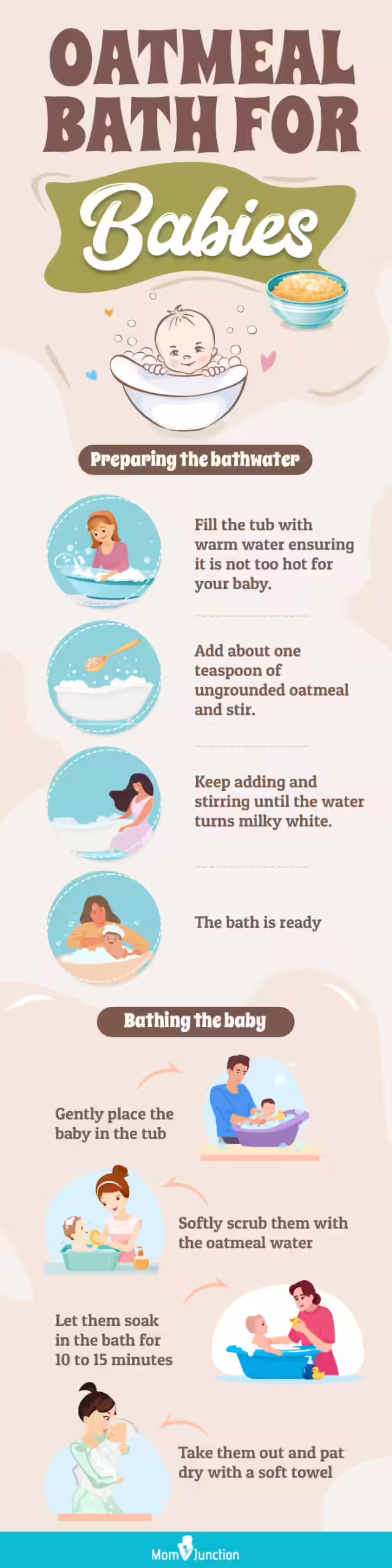 Oatmeal bath for babies [infographic]