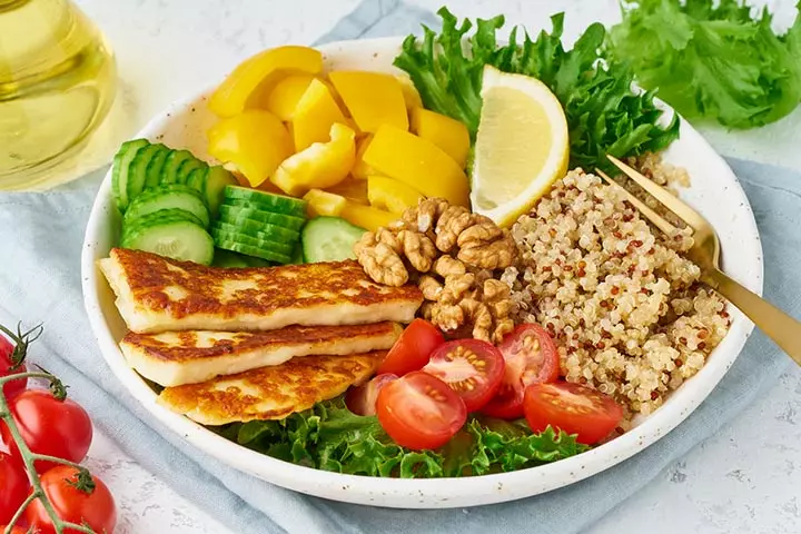 Tofu Buddha bowl cold lunch ideas for kids