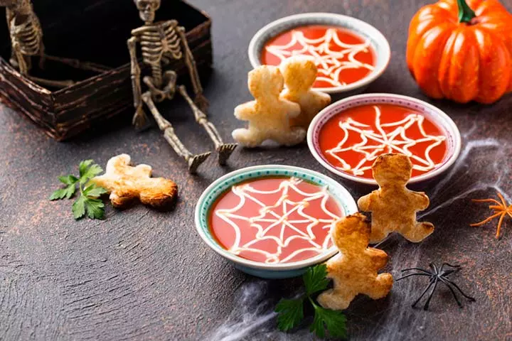 Tomato soup with ghosties