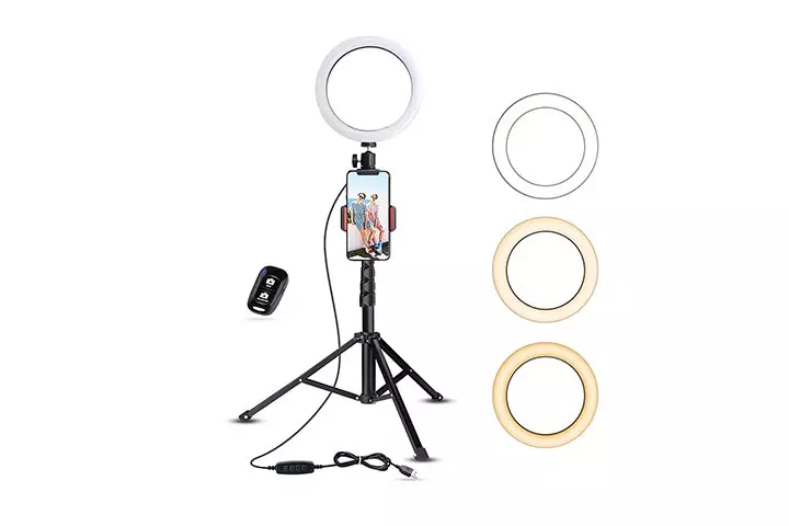 Ubeesize Selfie Ring Light With Tripod Stand Cell Phone Holder