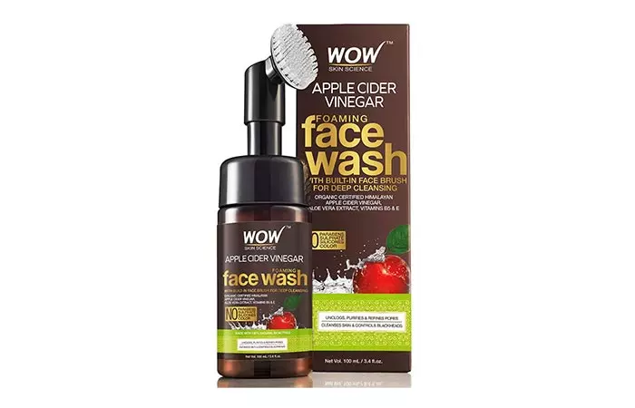 Best Paraben-Free Formula: Wow Skin Science Apple Cider Vinegar Foaming Face Wash