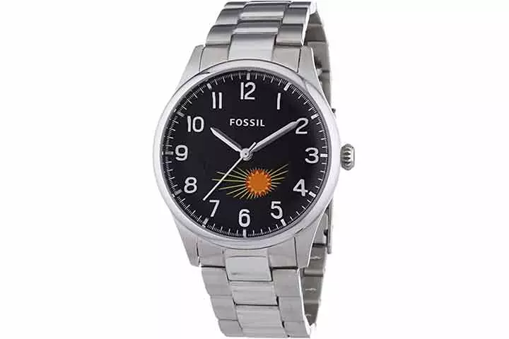 Fossil The Agent Three-Hand Moon Phase Stainless Steel Watch