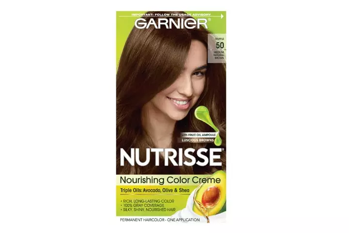 Garnier Nutrisse Nourishing Hair Color Crème 50 Medium Natural Brown