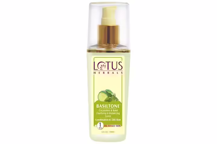 Lotus Herbals Basiltone Cucumber Basil Clarifying And Balancing Toner 