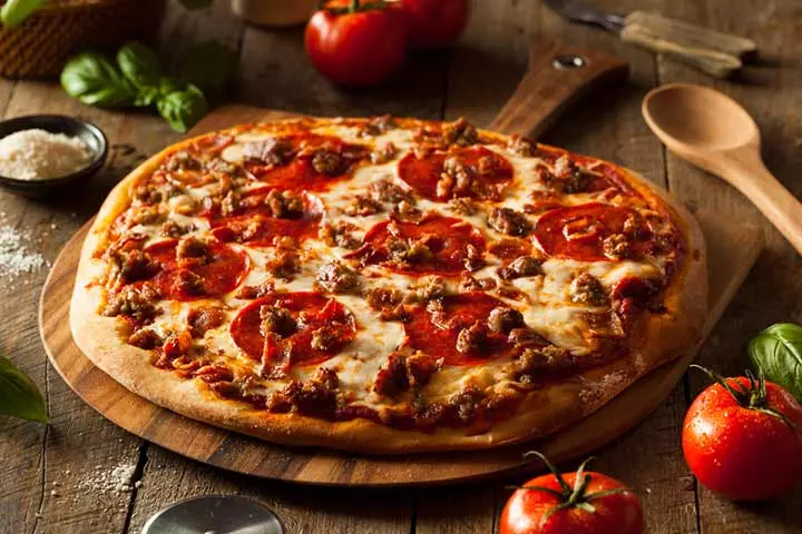 Meat lovers, Pizza recipe for kids