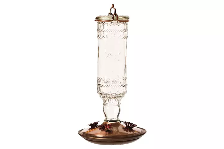 Perky-Pet Antique Bottle Glass Hummingbird Feeder