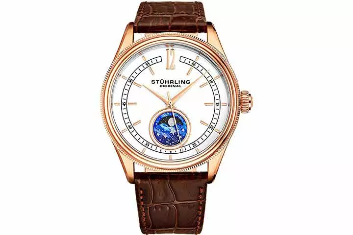 Stuhrling Original Moon Phase Dress Watch