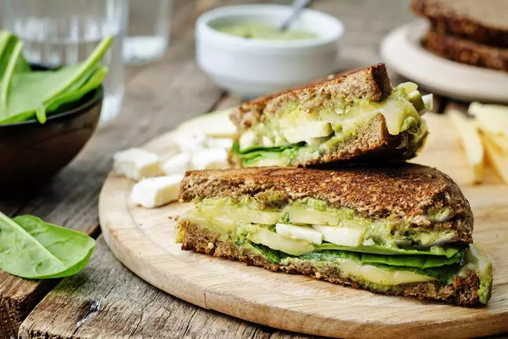 Avocados for kids, avocado and cheese sandwich