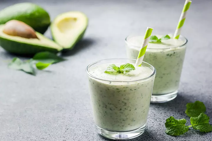 Avocados for kids, avocado and coconut mojito