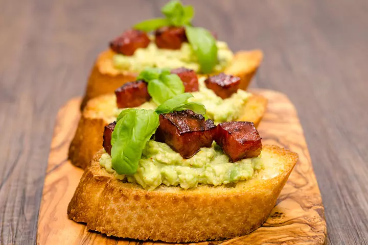 Avocados for kids, avocado bruschetta