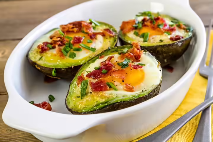 Avocados for kids, baked egg in avocado Avocados for kids, baked egg in avocado