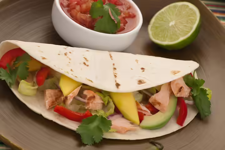 Salmon tacos with lemon dressing fish recipe for kids Salmon tacos with lemon dressing fish recipe for kids