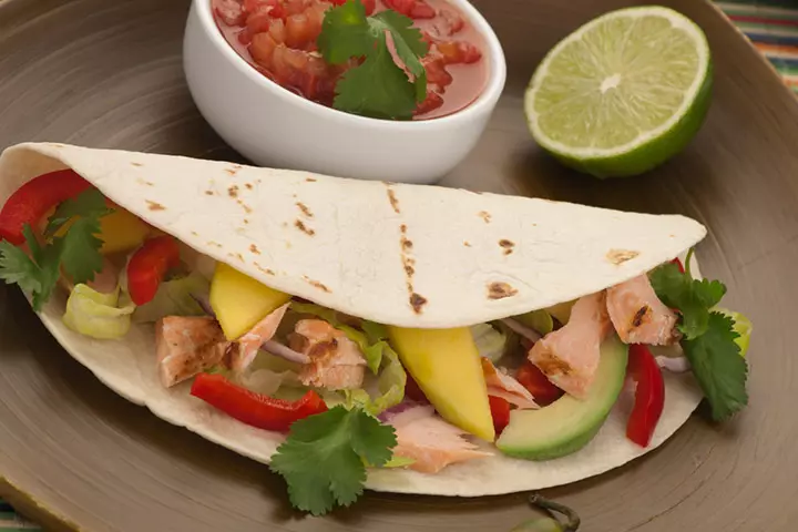 Salmon tacos with lemon dressing fish recipe for kids