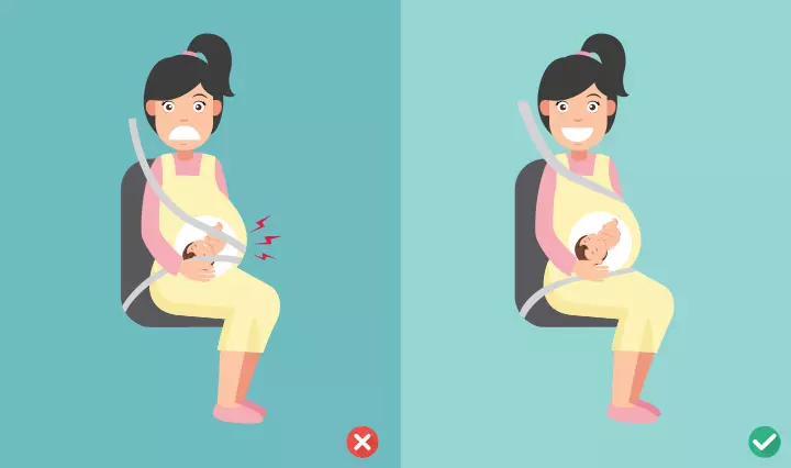 How to wear a seat belt while pregnant