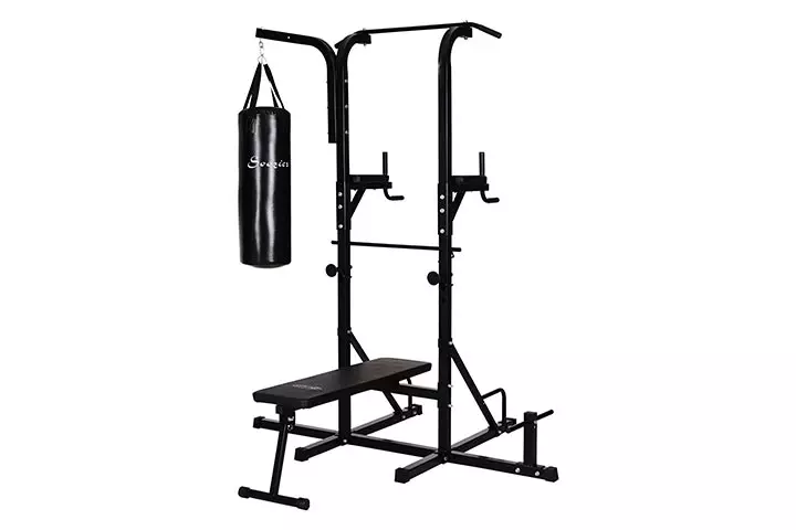 Soozier Power Tower With Bench and Punching Bag