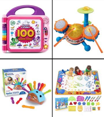 Two years is the right time to introduce toys that promote developmental skills. 