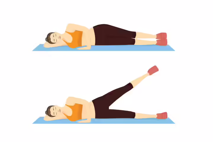 Side leg raises to relieve hip pain in pregnancy Side leg raises to relieve hip pain in pregnancy
