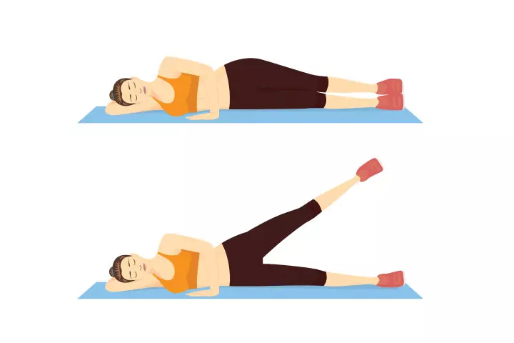 Side leg raises to relieve hip pain in pregnancy