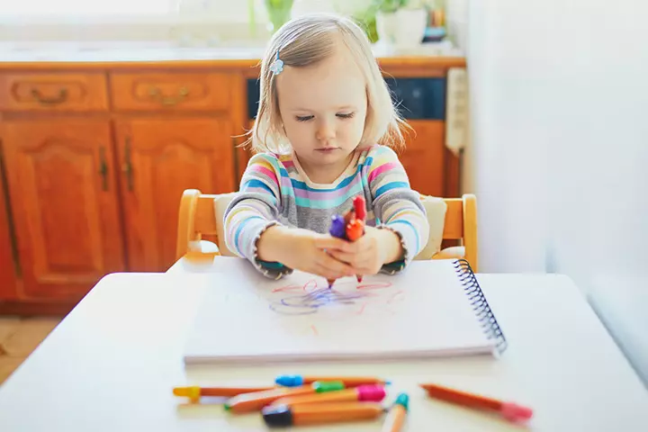 Scribbling With Crayons activities for a 1 year old