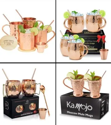 Make your guests drink their beverages in style with these charming Moscow mule mugs.