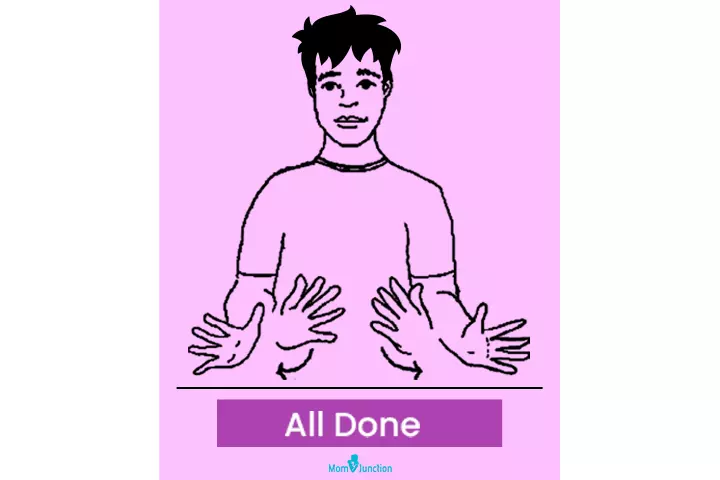 Baby sign language for all done