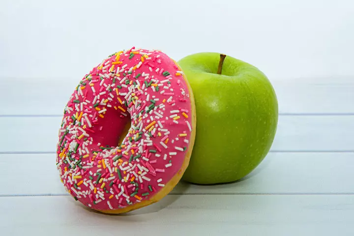 Cooking apple donuts with kids