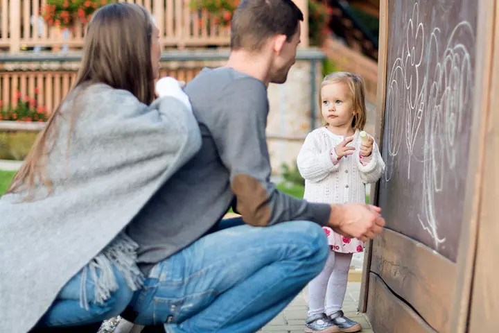 Chalkboard wall backyard idea for kids