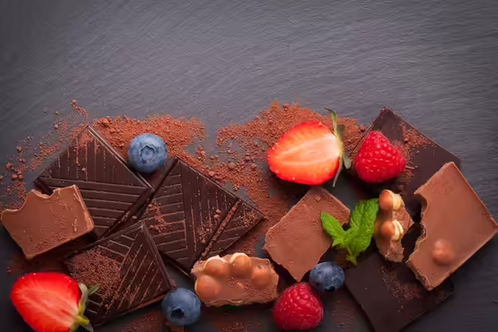Dark chocolate and berries