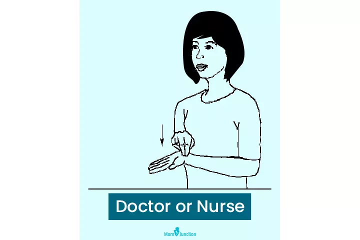 Baby sign language asking for doctor or nurse