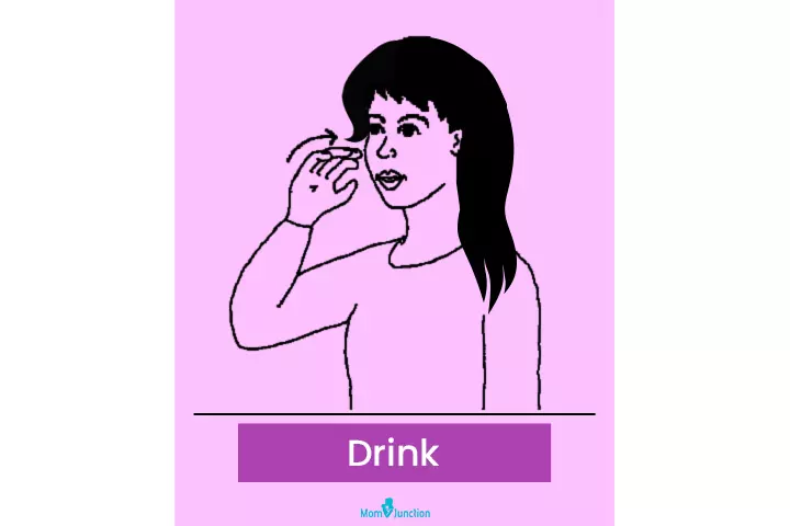 Baby sign language for drink