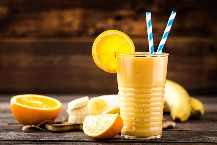 Orange breakfast protein shake for kids