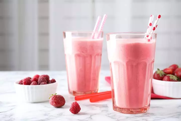 Raspberry protein shake for kids