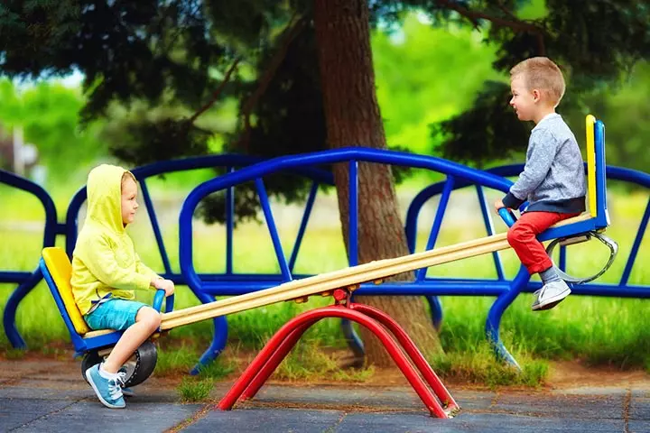 Seesaw backyard idea for kids