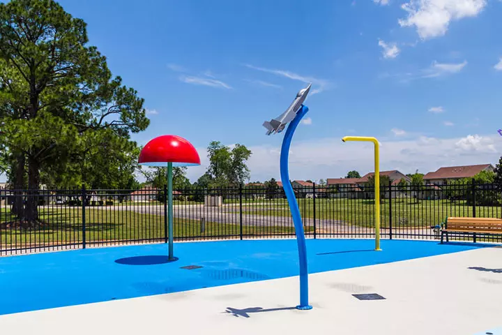 Splash pad backyard idea for kids