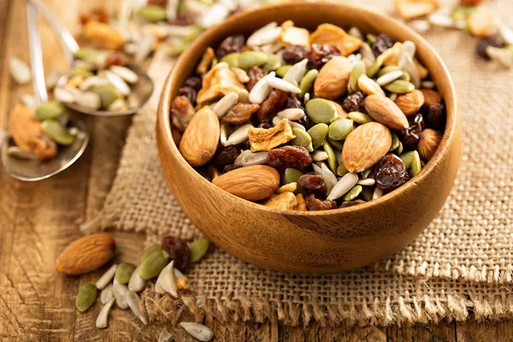 Trail mix with nuts and dried fruit