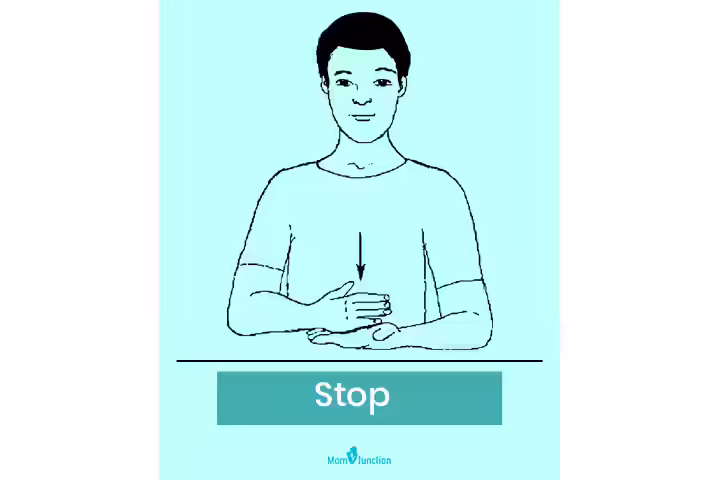 Baby sign language asking to stop