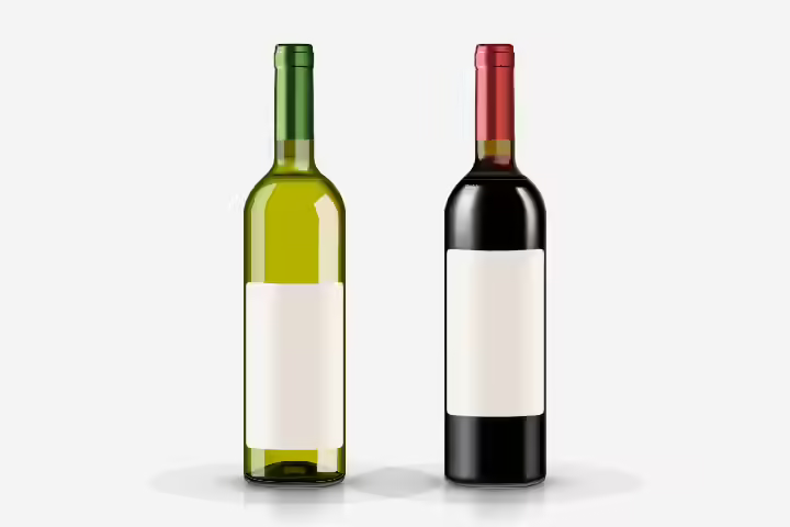 with a wine bottle