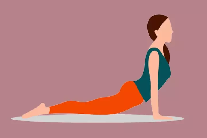 Sphinx pose yoga for breastfeeding