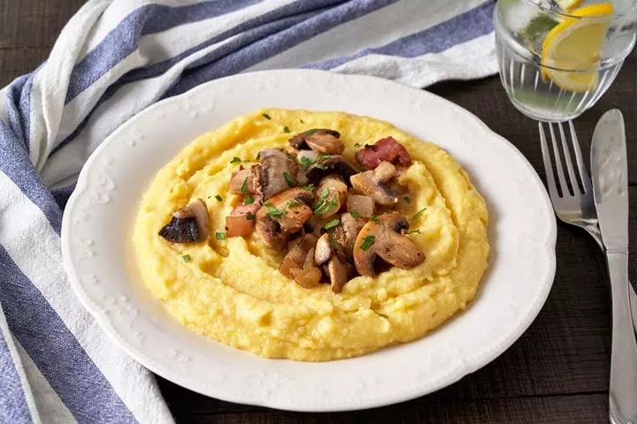 Creamy polenta with mushrooms dinner ideas for kids