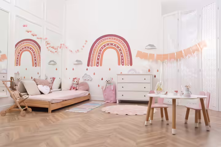 Add in a mural, toddler room idea for boys and girls Add in a mural, toddler room idea for boys and girls