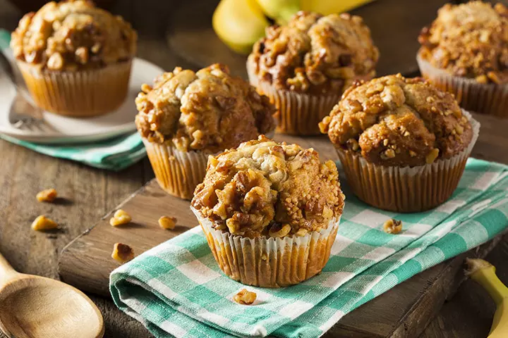 Banana and lentil muffins for kids