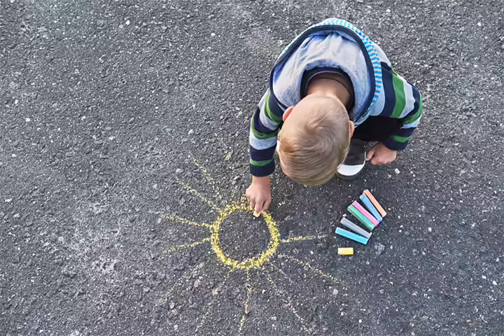 Chalk drawing toddler birthday party ideas
