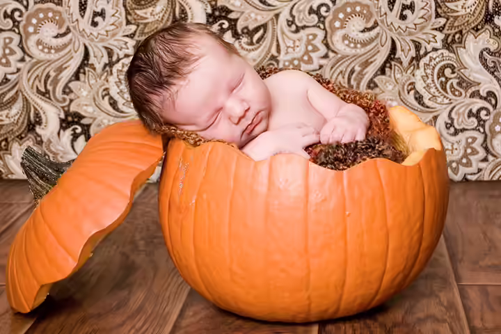Egg hatching inspired baby in a pumpkin pictures Egg hatching inspired baby in a pumpkin pictures