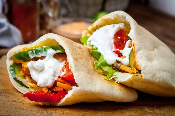 Pita pockets with buttermilk school lunch idea for kids